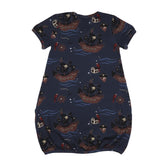 Short-sleeved dress made of cotton (organic)